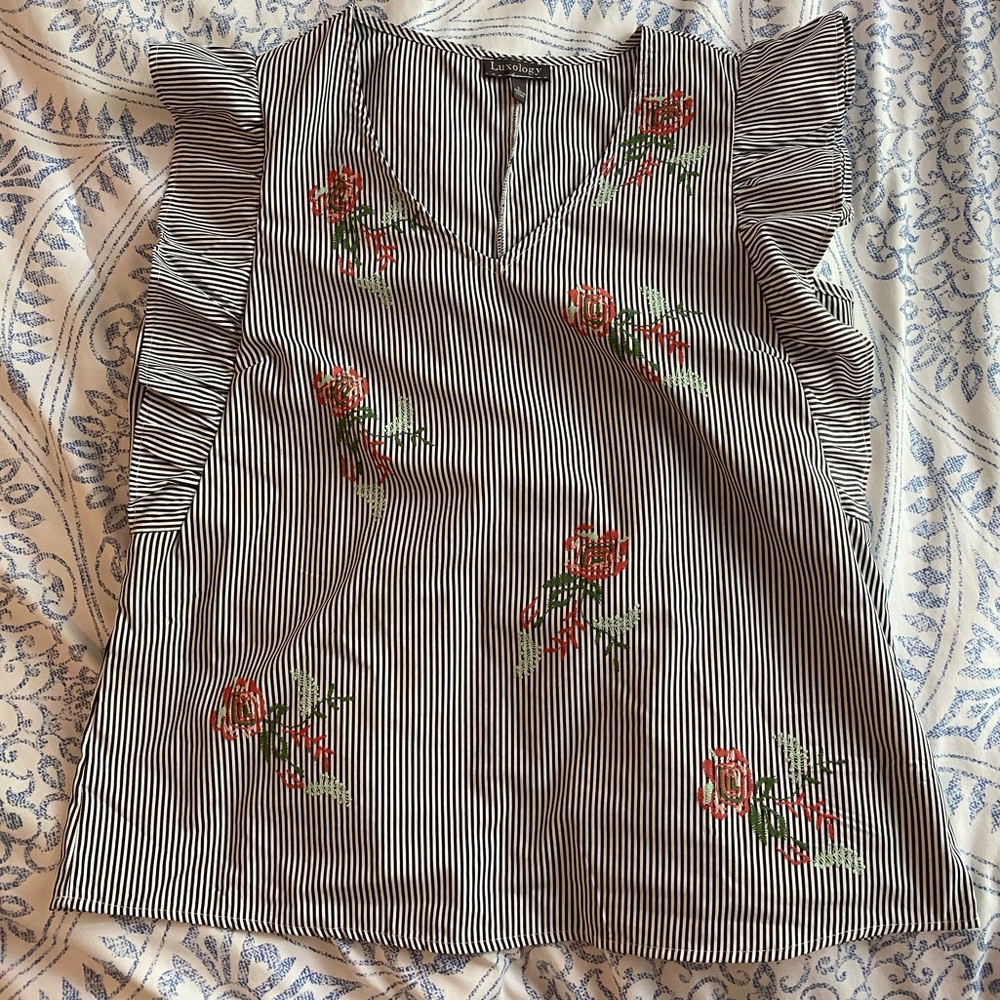 Embellished Ruffle Top